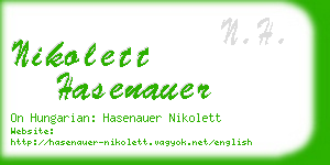 nikolett hasenauer business card